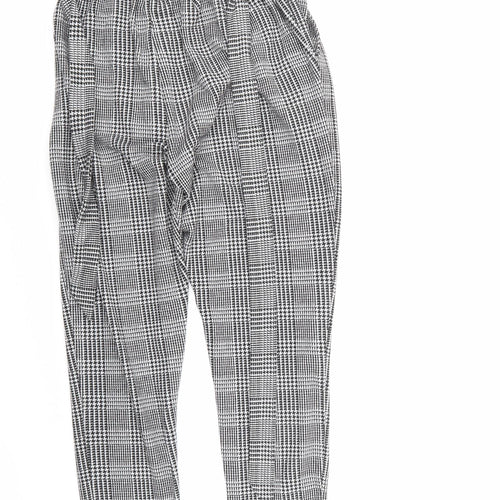 New Look Womens Grey Check  Trousers  Size 10 L26 in