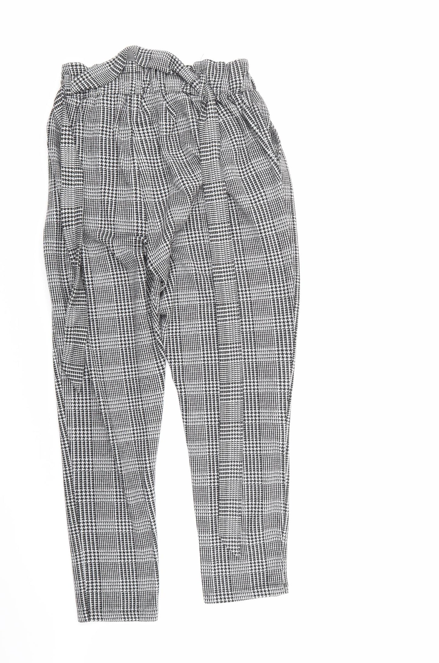 New Look Womens Grey Check  Trousers  Size 10 L26 in