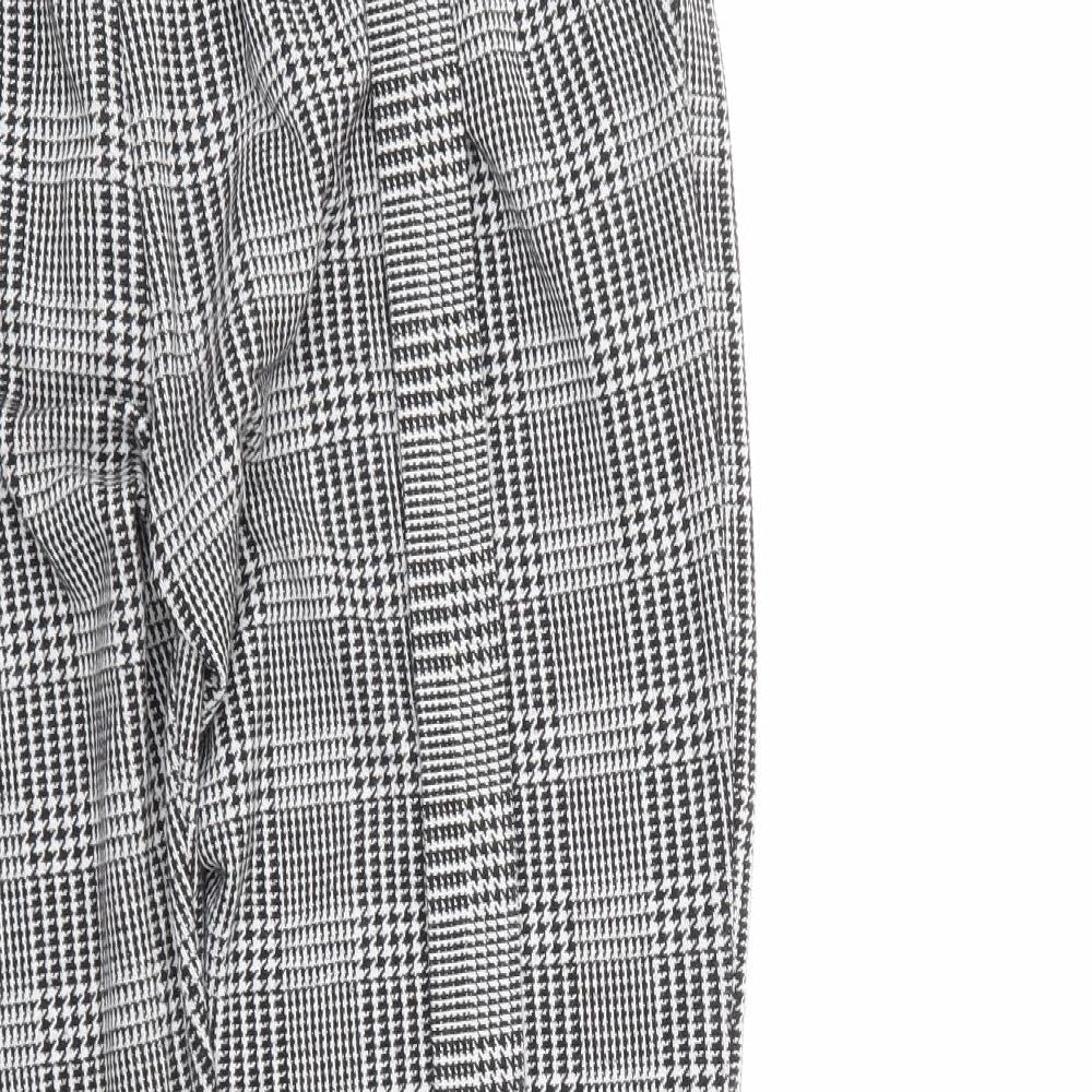 New Look Womens Grey Check  Trousers  Size 10 L26 in