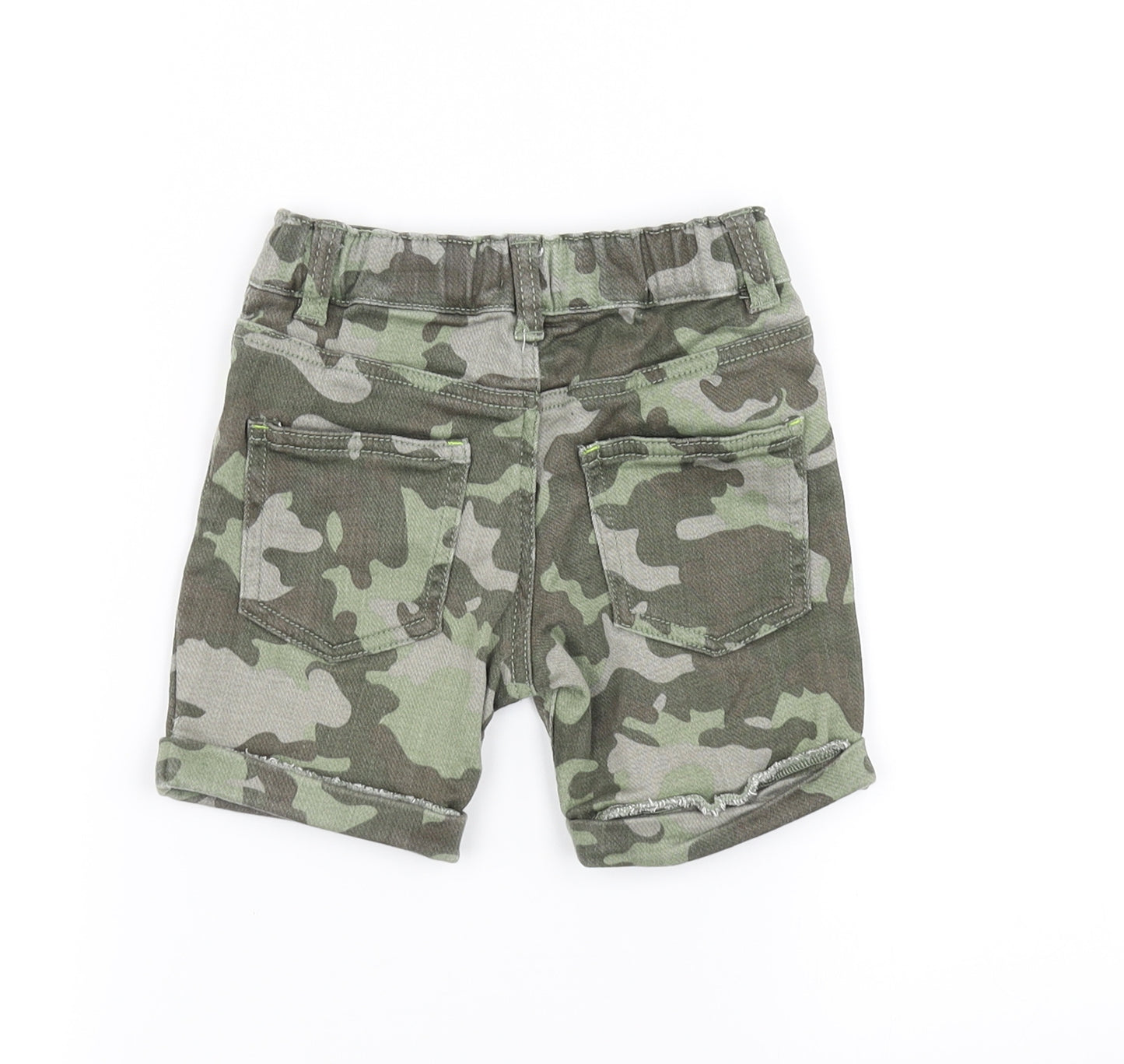 F&F Boys Green Camouflage  Chino Shorts Size 2-3 Years