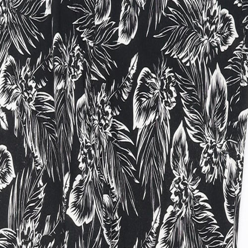 Dorothy Perkins Womens Black Floral  Trousers  Size 16 L27 in