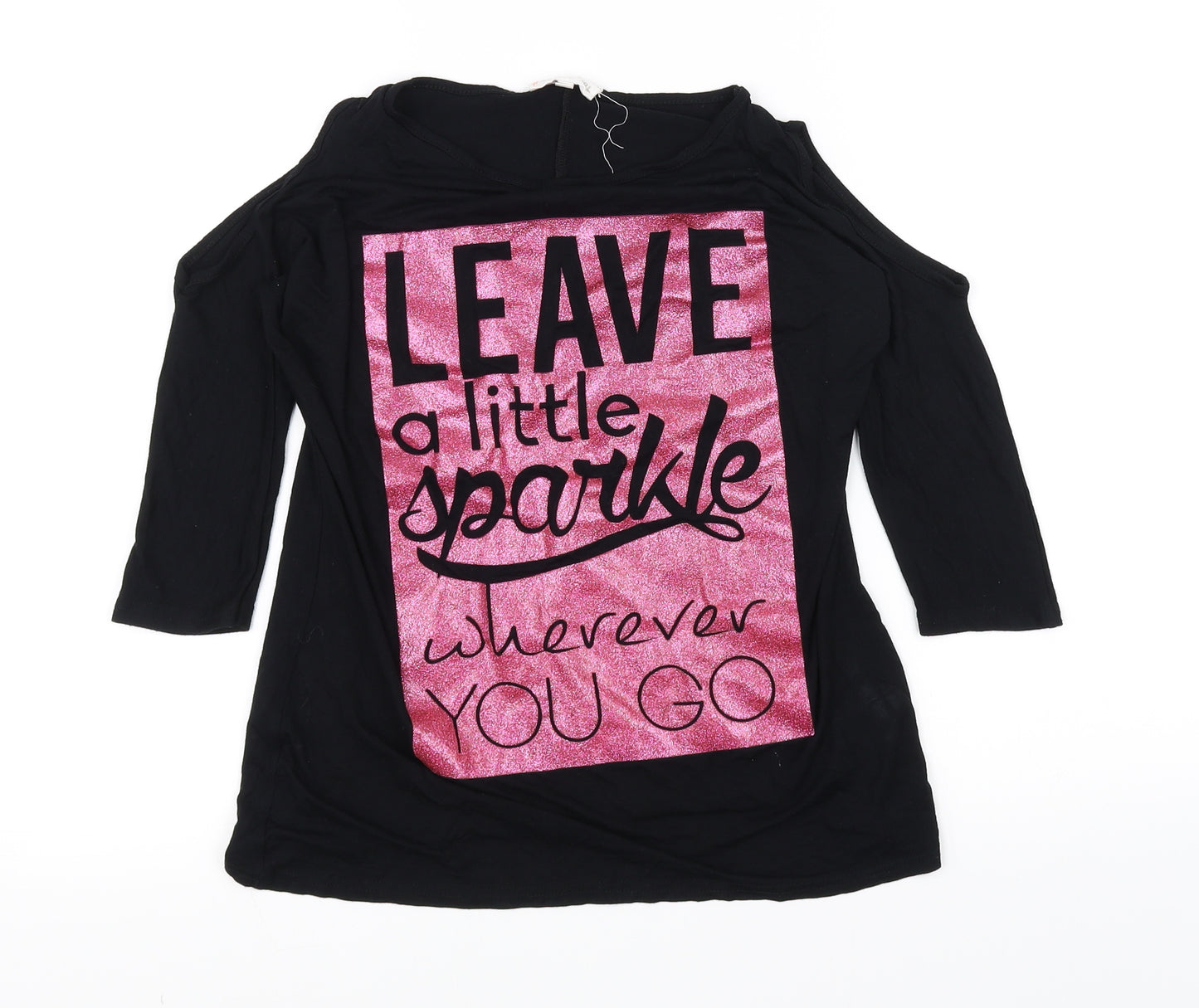 BHS Girls Black   Basic T-Shirt Size 12 Years