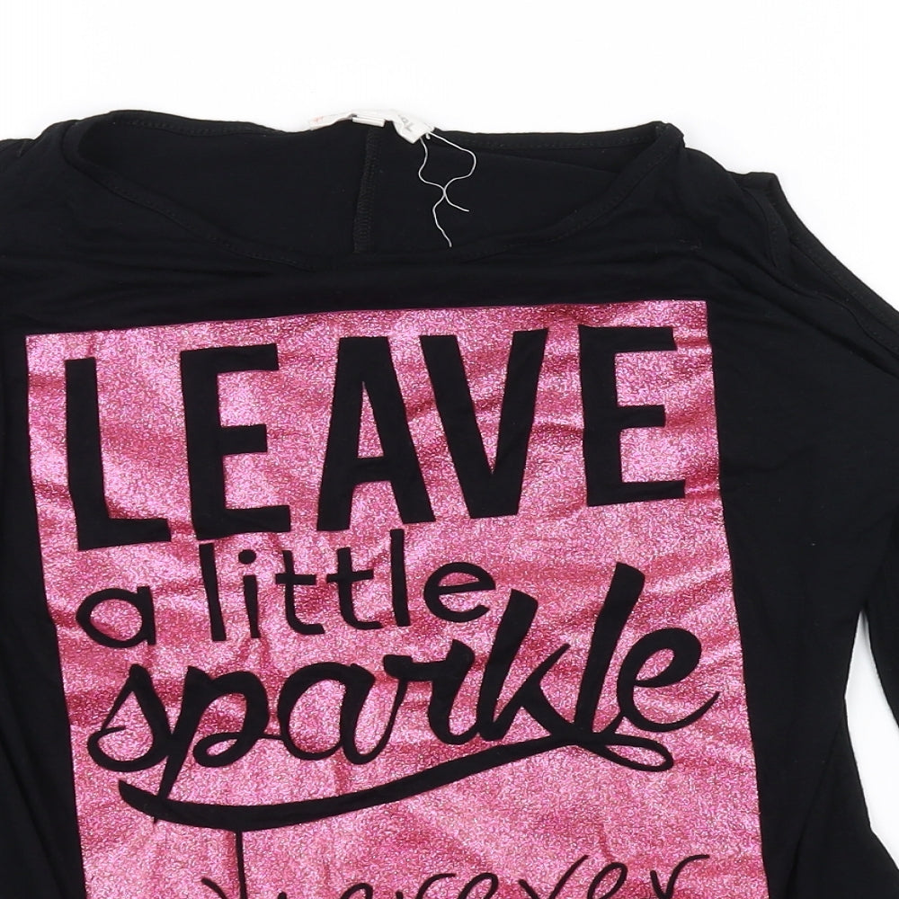 BHS Girls Black   Basic T-Shirt Size 12 Years