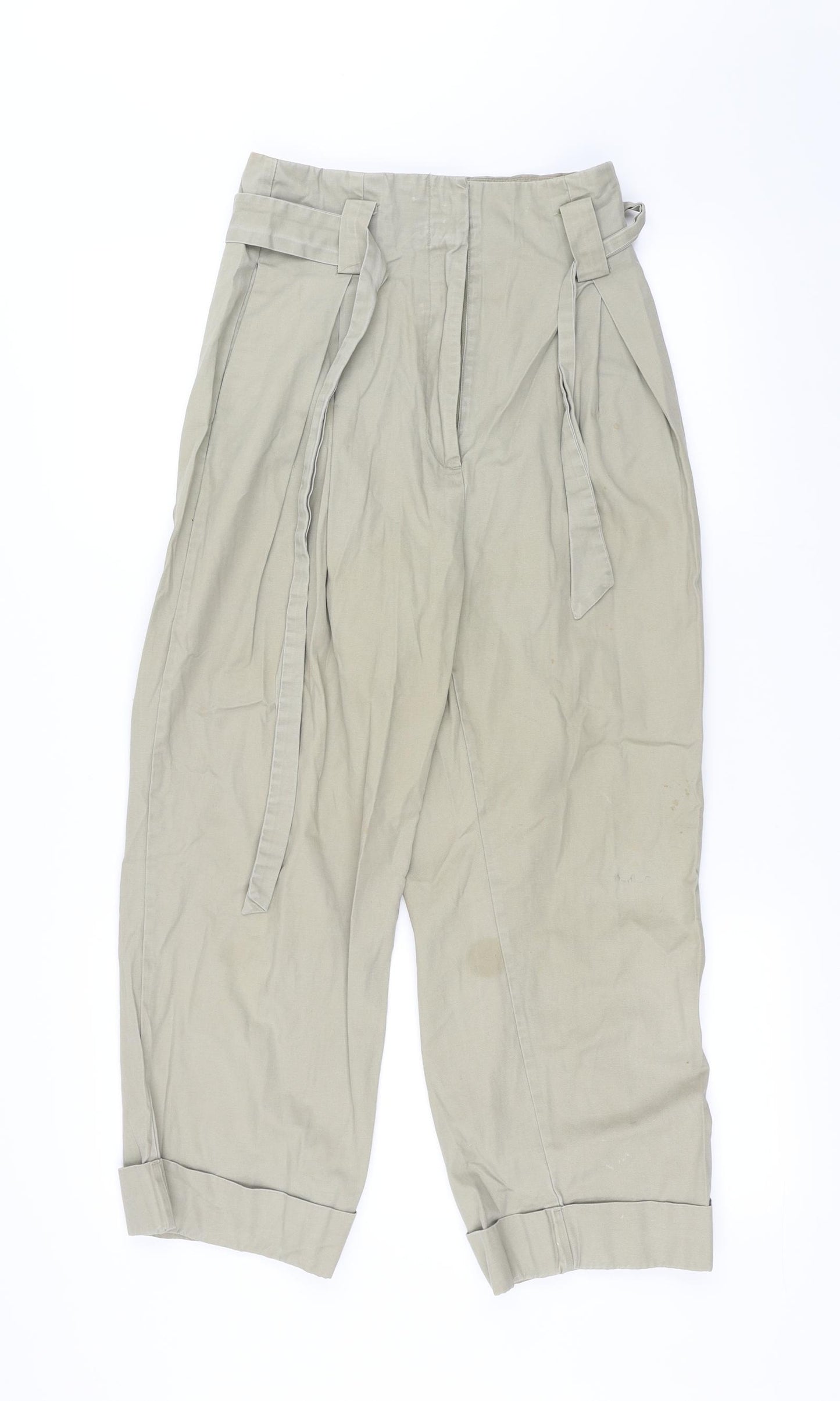 H&M Womens Beige   Cargo Trousers Size 8 L25 in