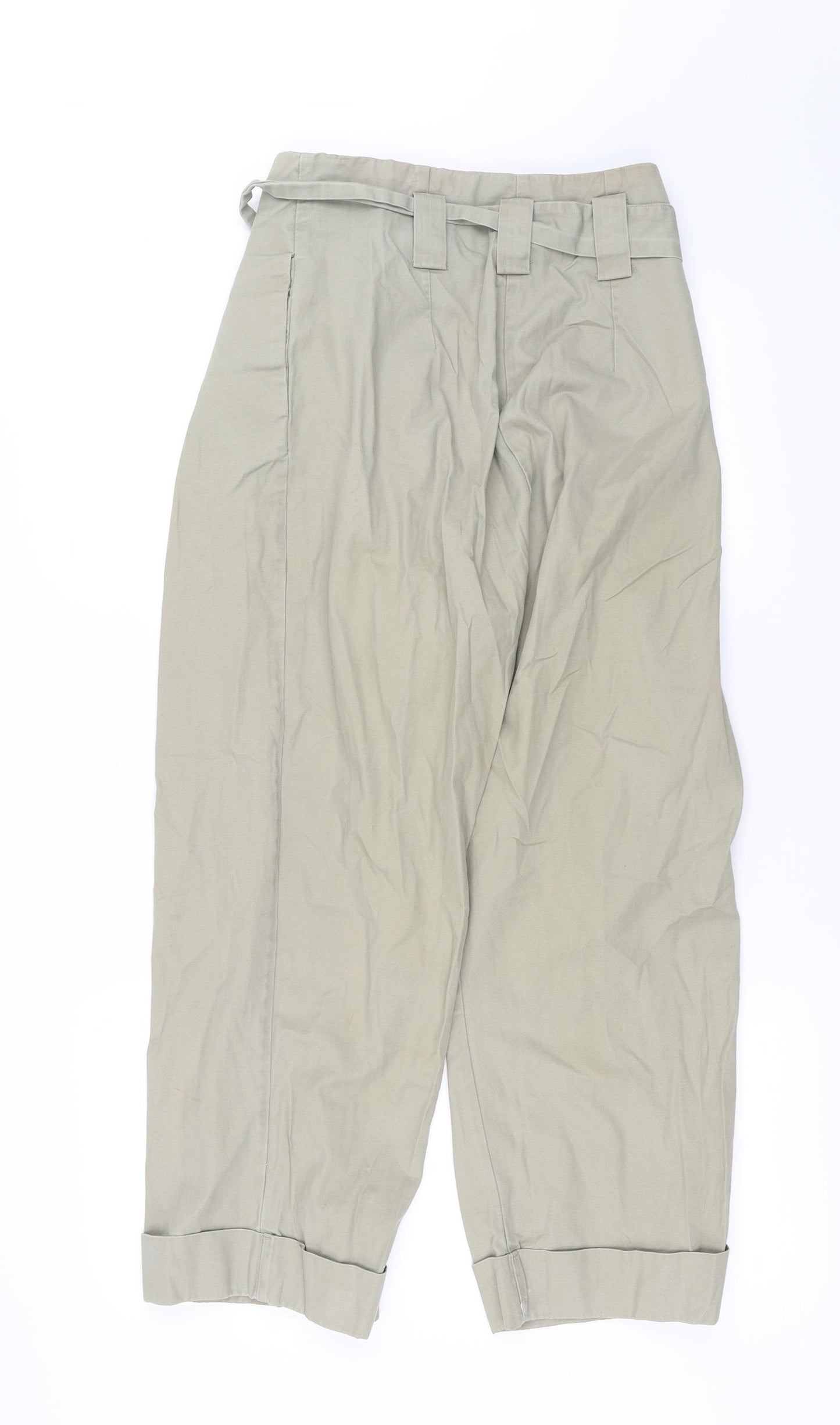 H&M Womens Beige   Cargo Trousers Size 8 L25 in