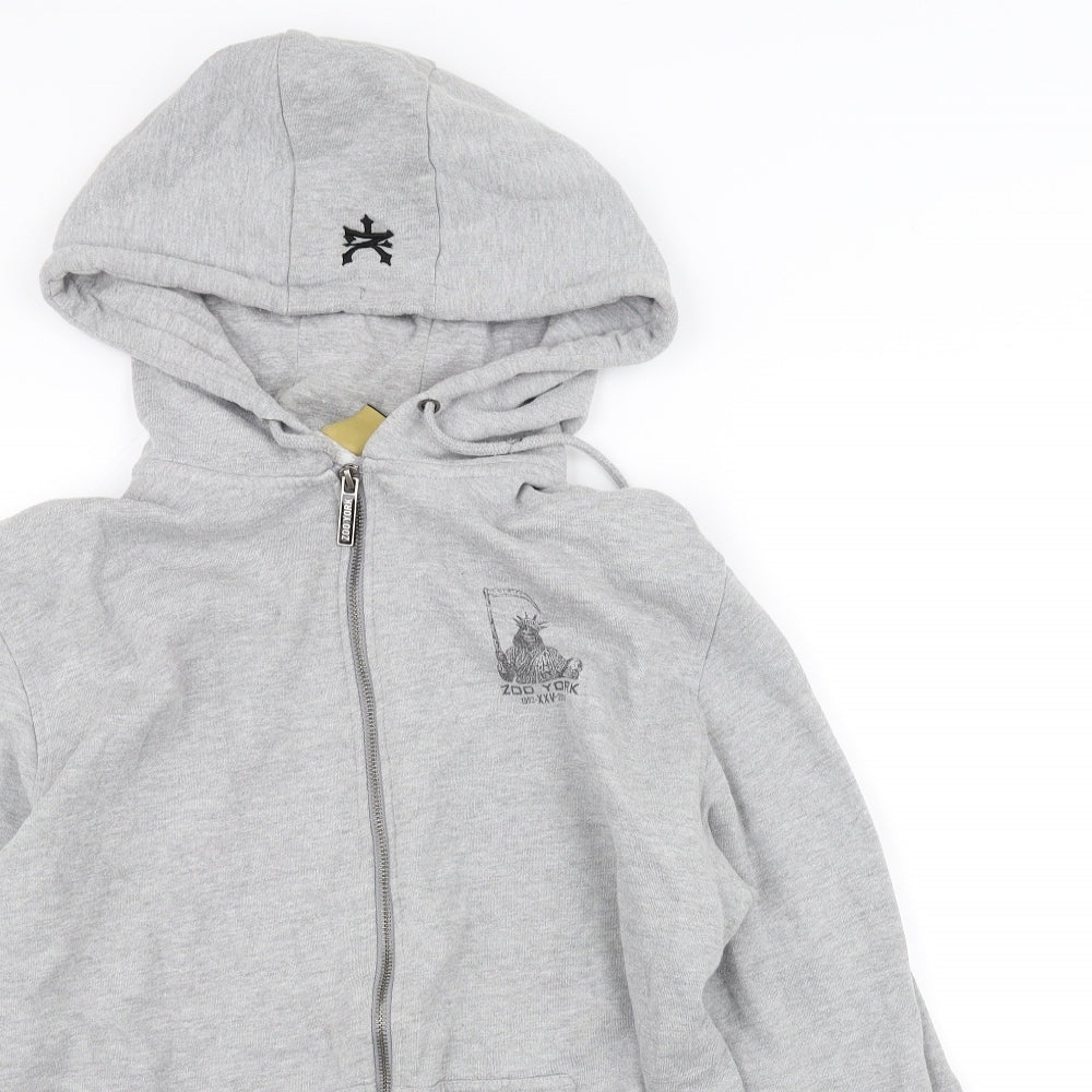 Zoo York Mens Grey   Full Zip Hoodie Size L
