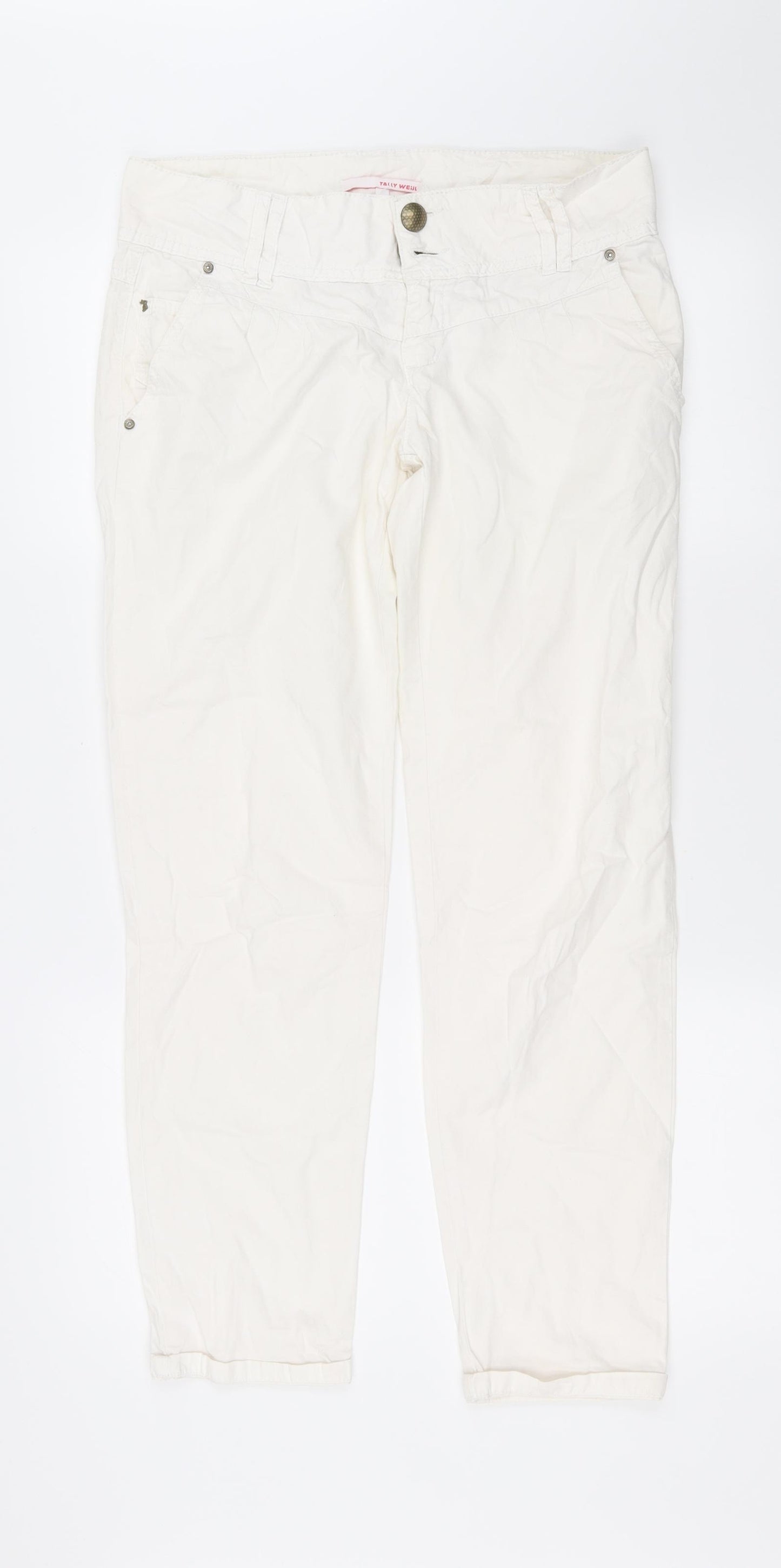 TALLY WEiJL Womens White   Straight Jeans Size 10 L30 in