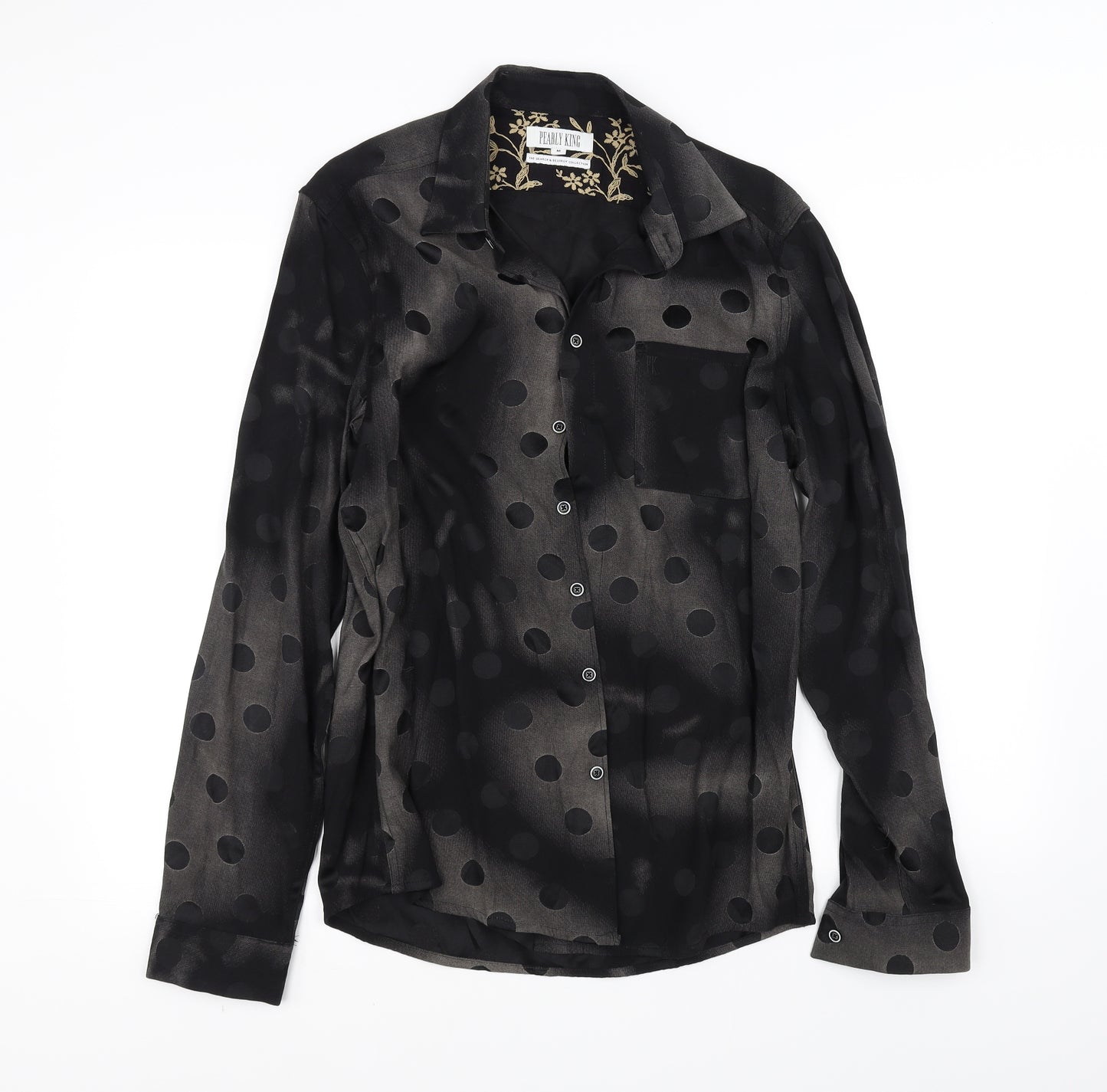 Pearly King Mens Black    Dress Shirt Size M