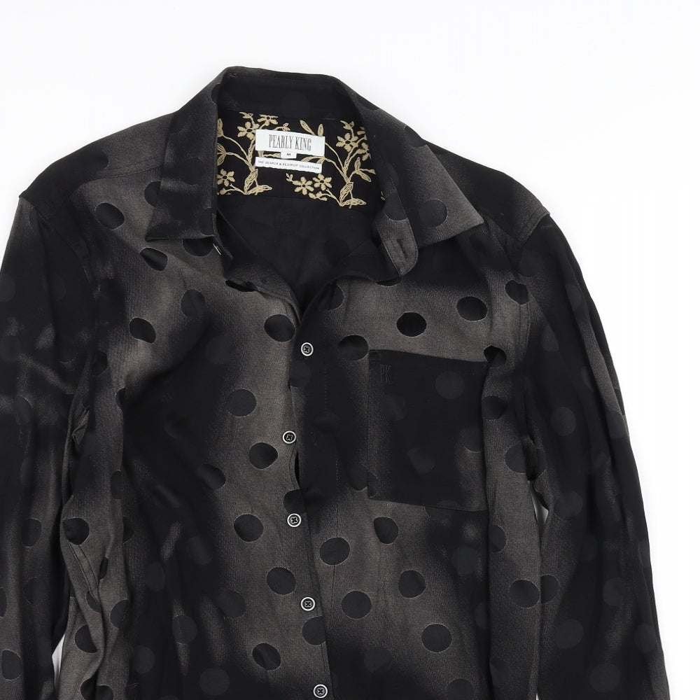 Pearly King Mens Black    Dress Shirt Size M