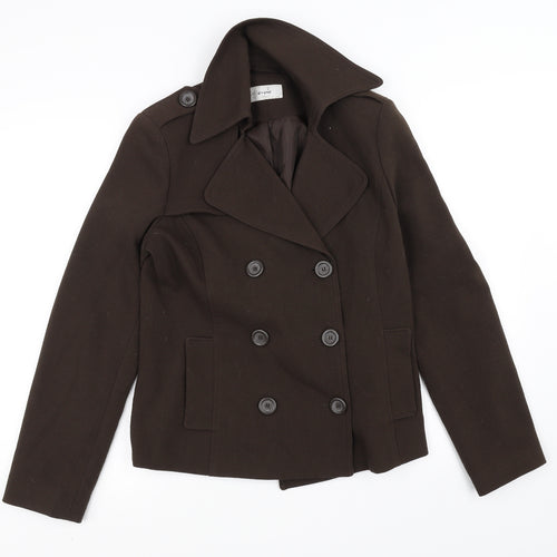 E-vie Womens Brown   Overcoat Coat Size 12