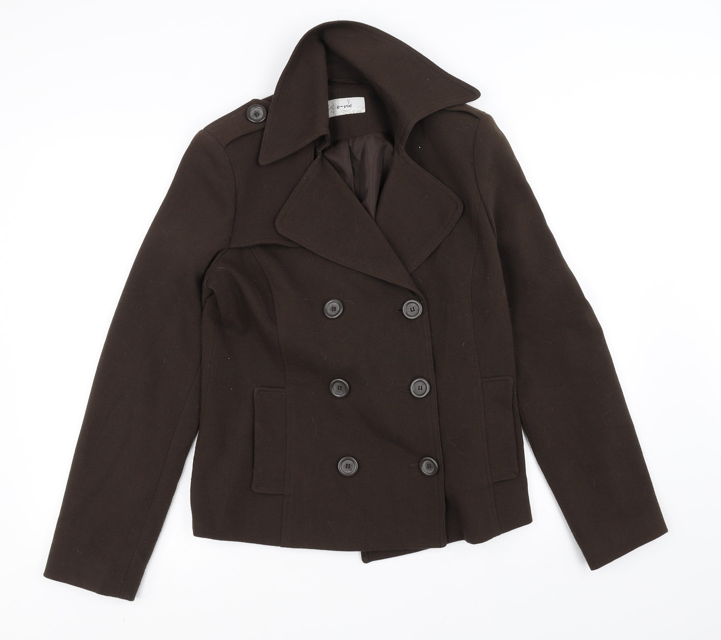 E-vie Womens Brown   Overcoat Coat Size 12