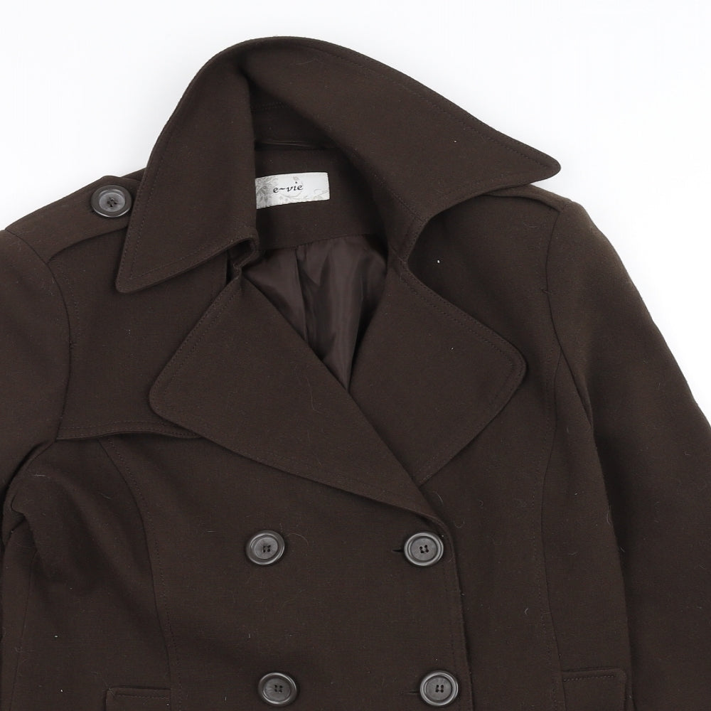 E-vie Womens Brown   Overcoat Coat Size 12