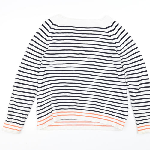 NEXT Womens White Striped  Pullover Jumper Size 12
