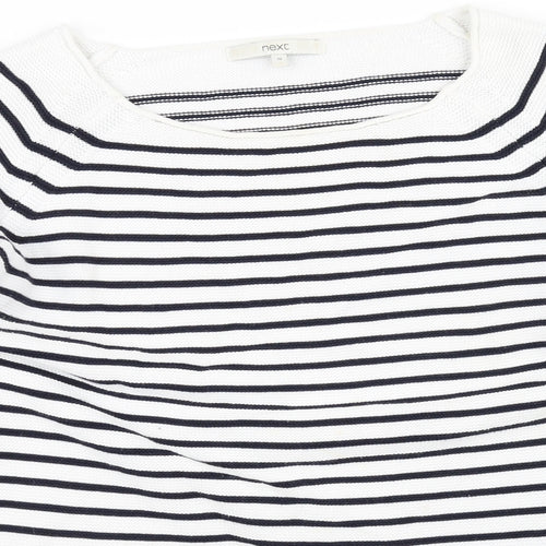 NEXT Womens White Striped  Pullover Jumper Size 12