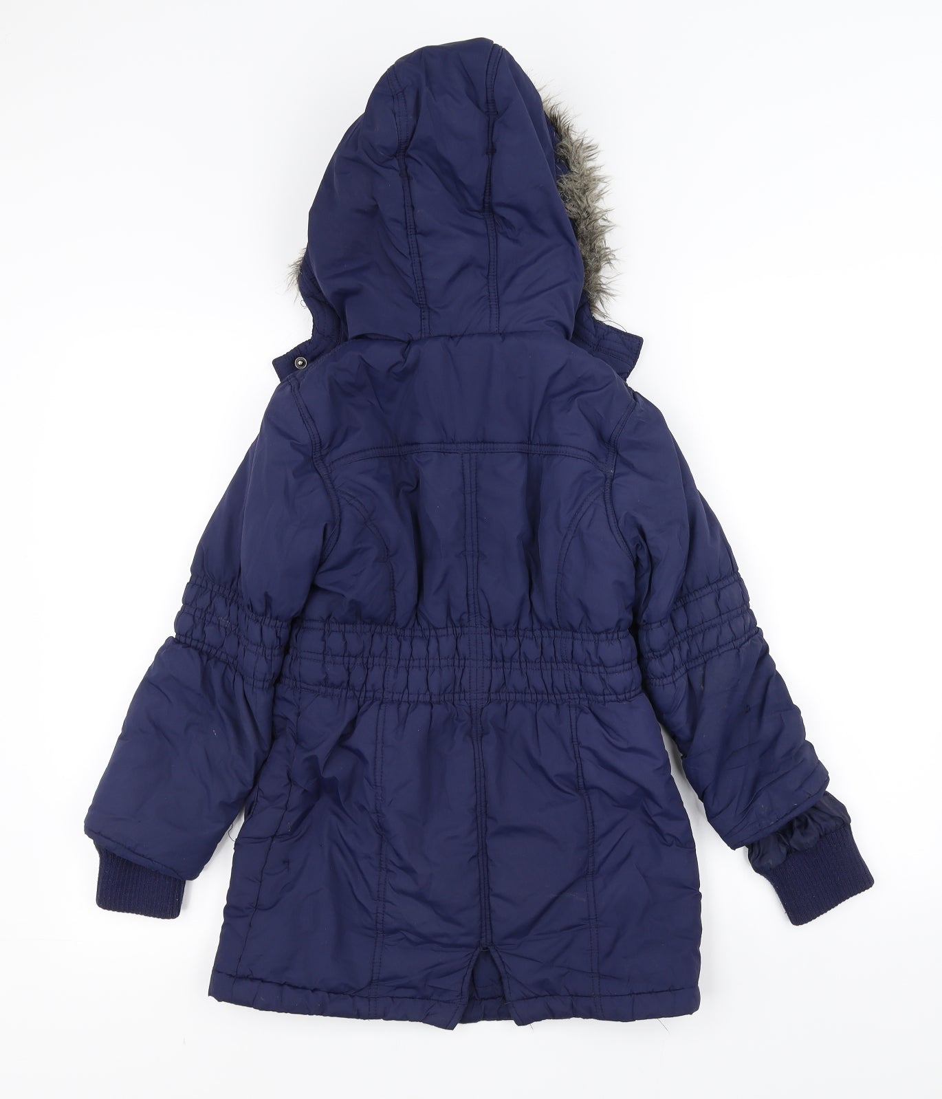ST DENNIES Girls Blue   Parka Coat Size 8 Years