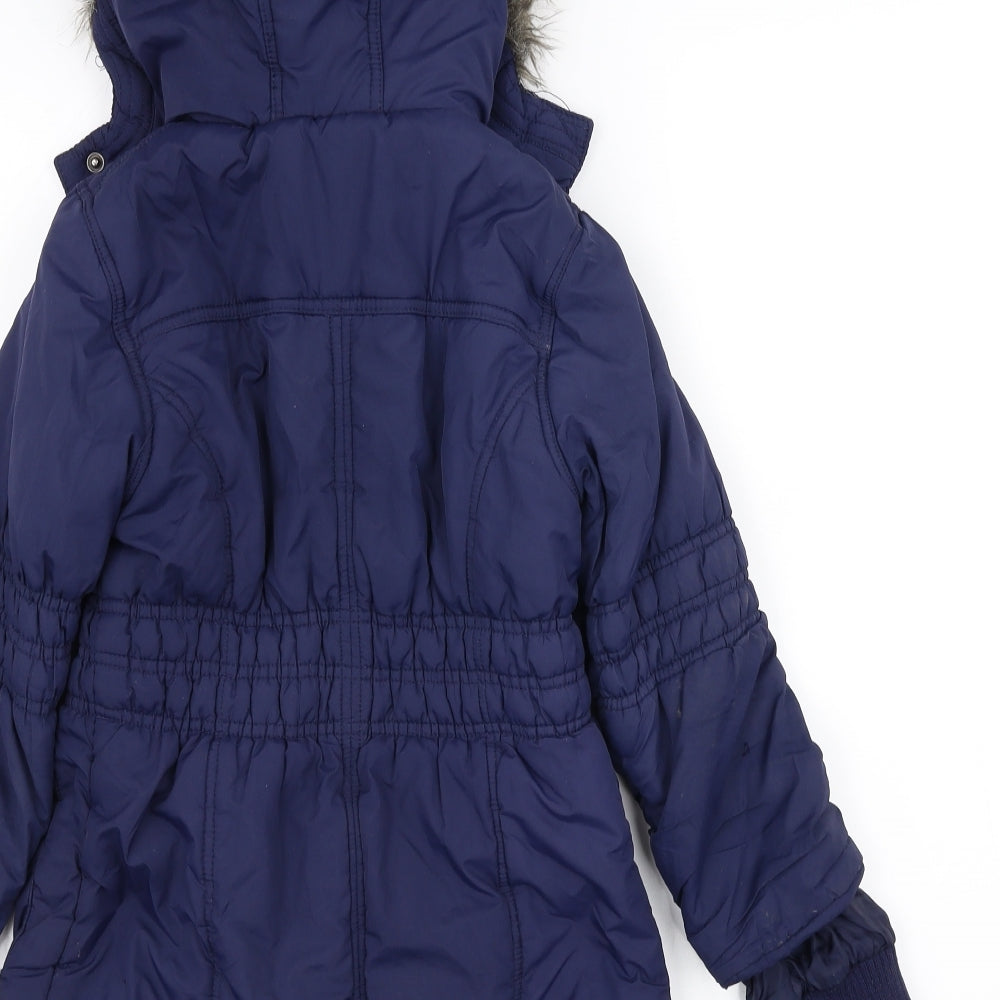 ST DENNIES Girls Blue   Parka Coat Size 8 Years