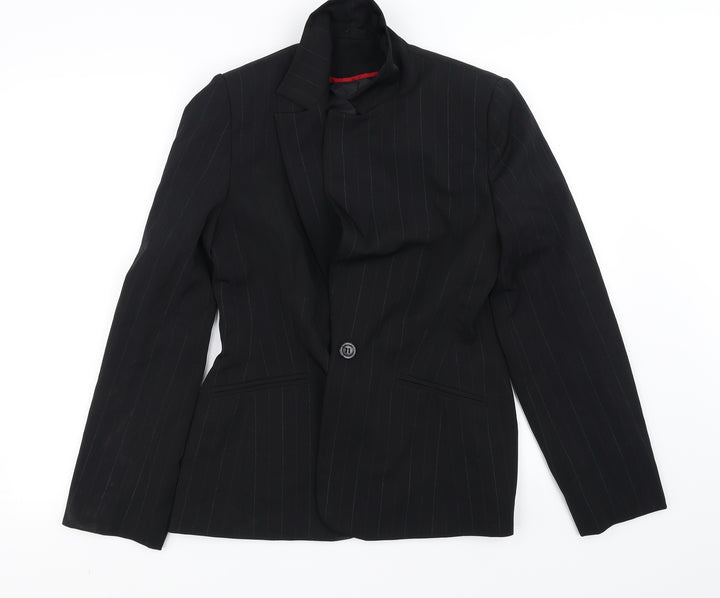 New Look Womens Black Overcoat Coat Size 12