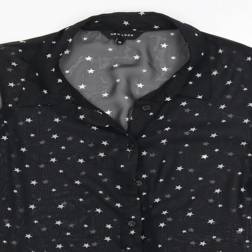New Look Womens Black   Basic Blouse Size 14  - see through