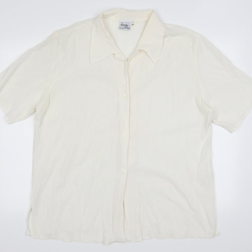 Classic Womens Ivory   Basic Button-Up Size 20