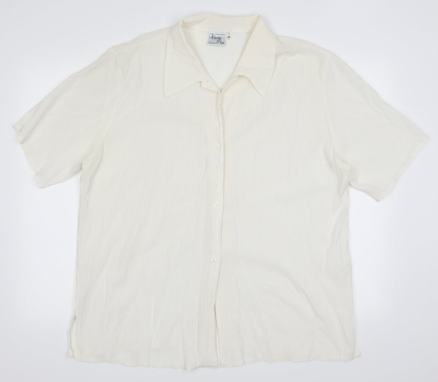 Classic Womens Ivory   Basic Button-Up Size 20