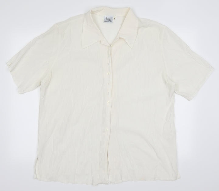 Classic Womens Ivory   Basic Button-Up Size 20