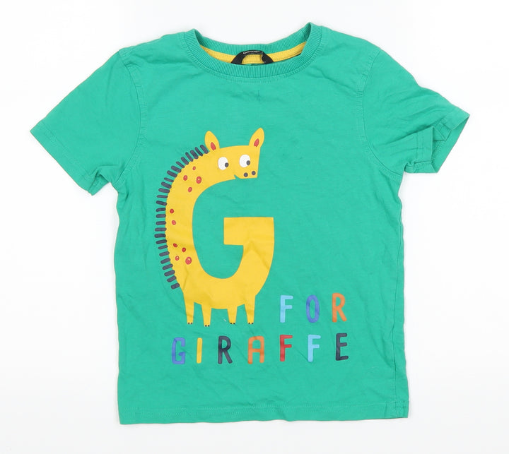 George Boys Green Basic T-Shirt Size 5-6 Years