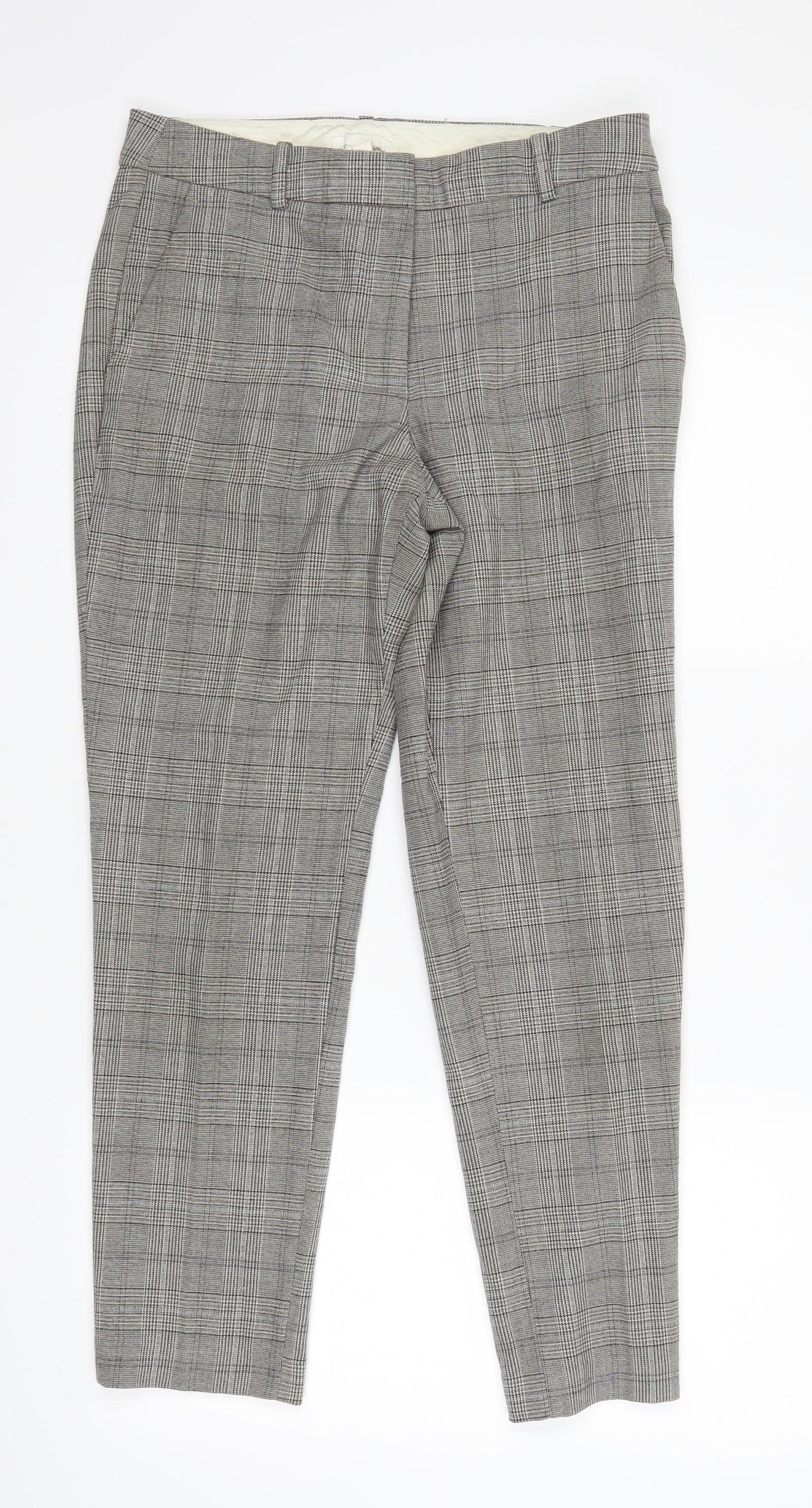 H&M Womens Brown Plaid  Trousers  Size 38 L26 in
