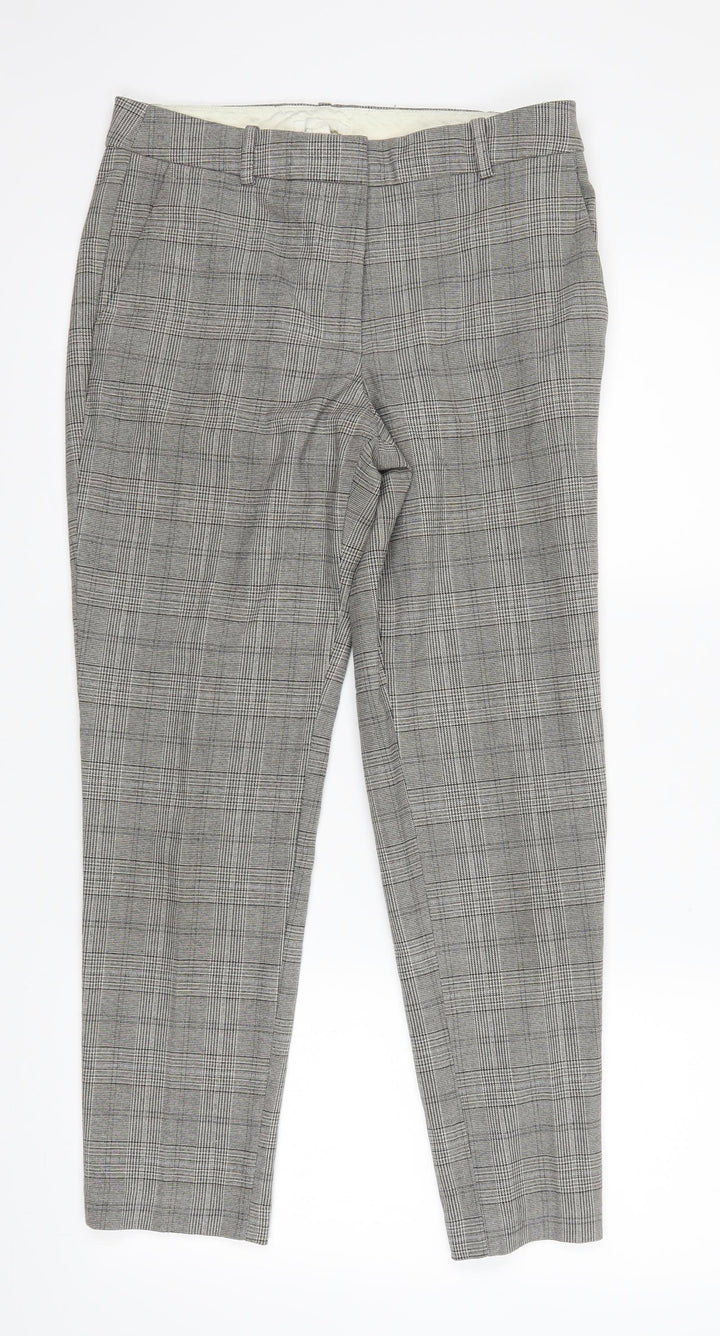 H&M Womens Brown Plaid  Trousers  Size 38 L26 in