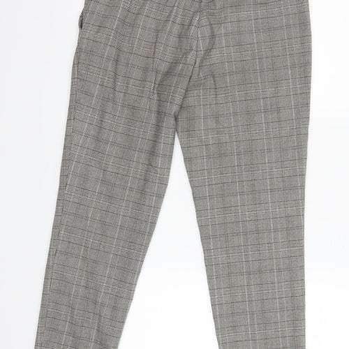 H&M Womens Brown Plaid  Trousers  Size 38 L26 in