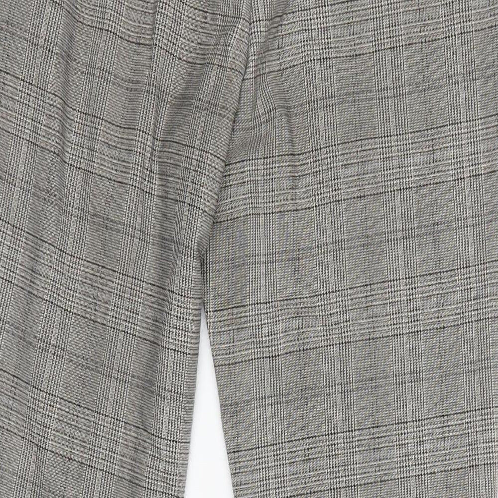 H&M Womens Brown Plaid  Trousers  Size 38 L26 in