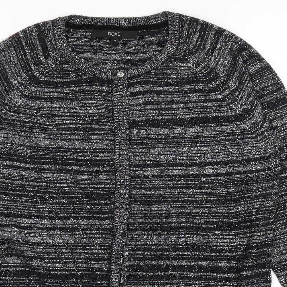 NEXT Womens Black   Cardigan Jumper Size 10  - Metalic