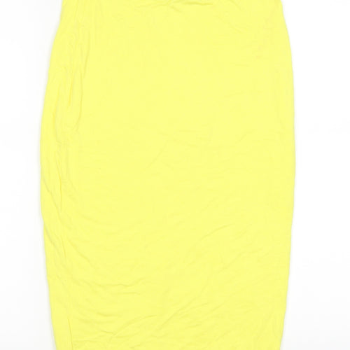 Boohoo Womens Yellow   A-Line Skirt Size 10