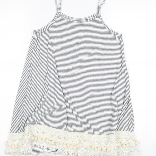 NEXT Girls White Striped  A-Line  Size 7 Years