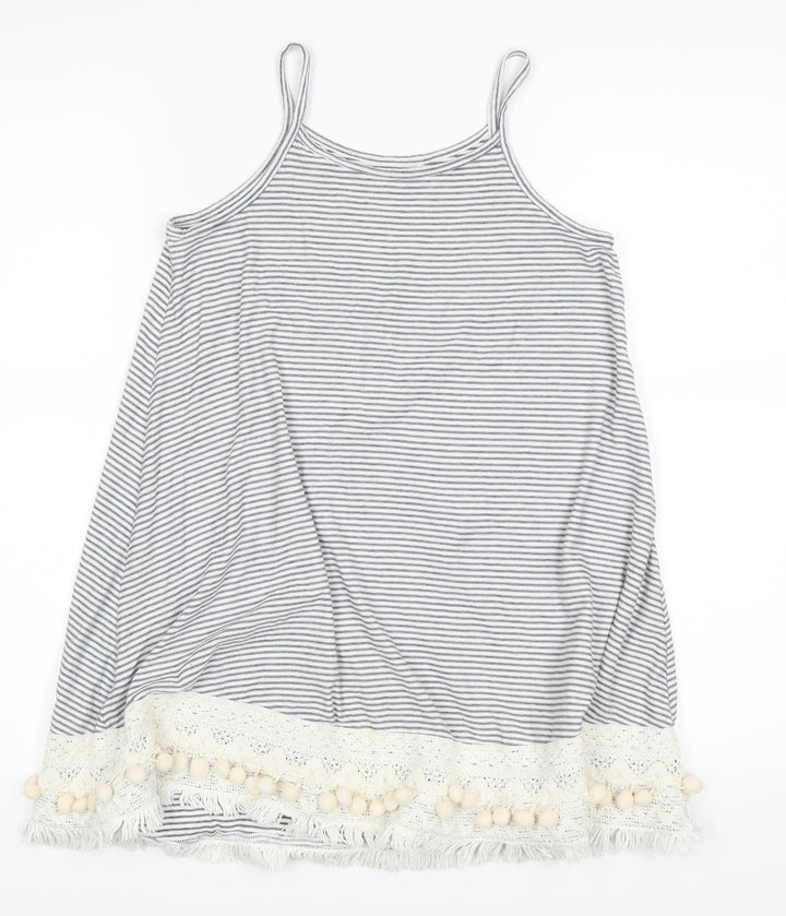 NEXT Girls White Striped A-Line Size 7 Years