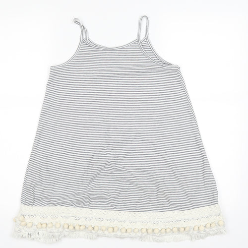 NEXT Girls White Striped  A-Line  Size 7 Years