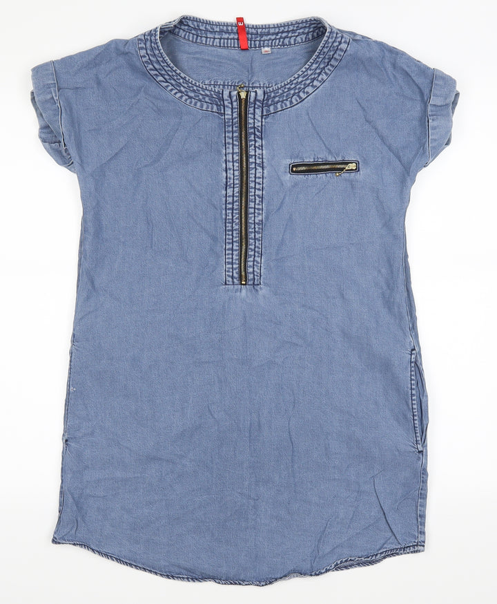 Uniqlo Womens Blue Shirt Dress Size XS