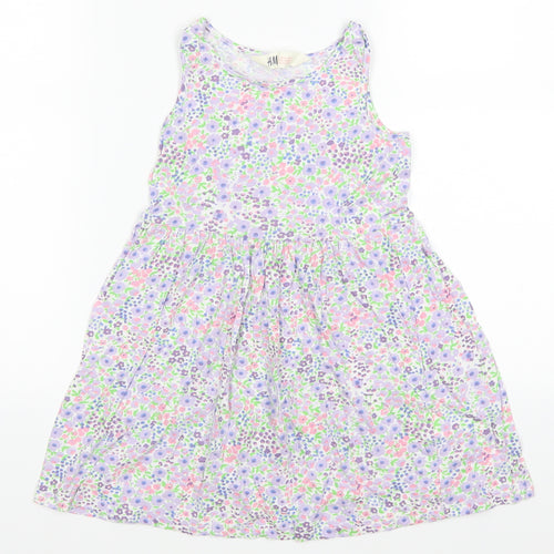 H&M Girls White Floral  A-Line  Size 4-5 Years