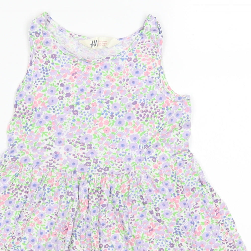 H&M Girls White Floral  A-Line  Size 4-5 Years