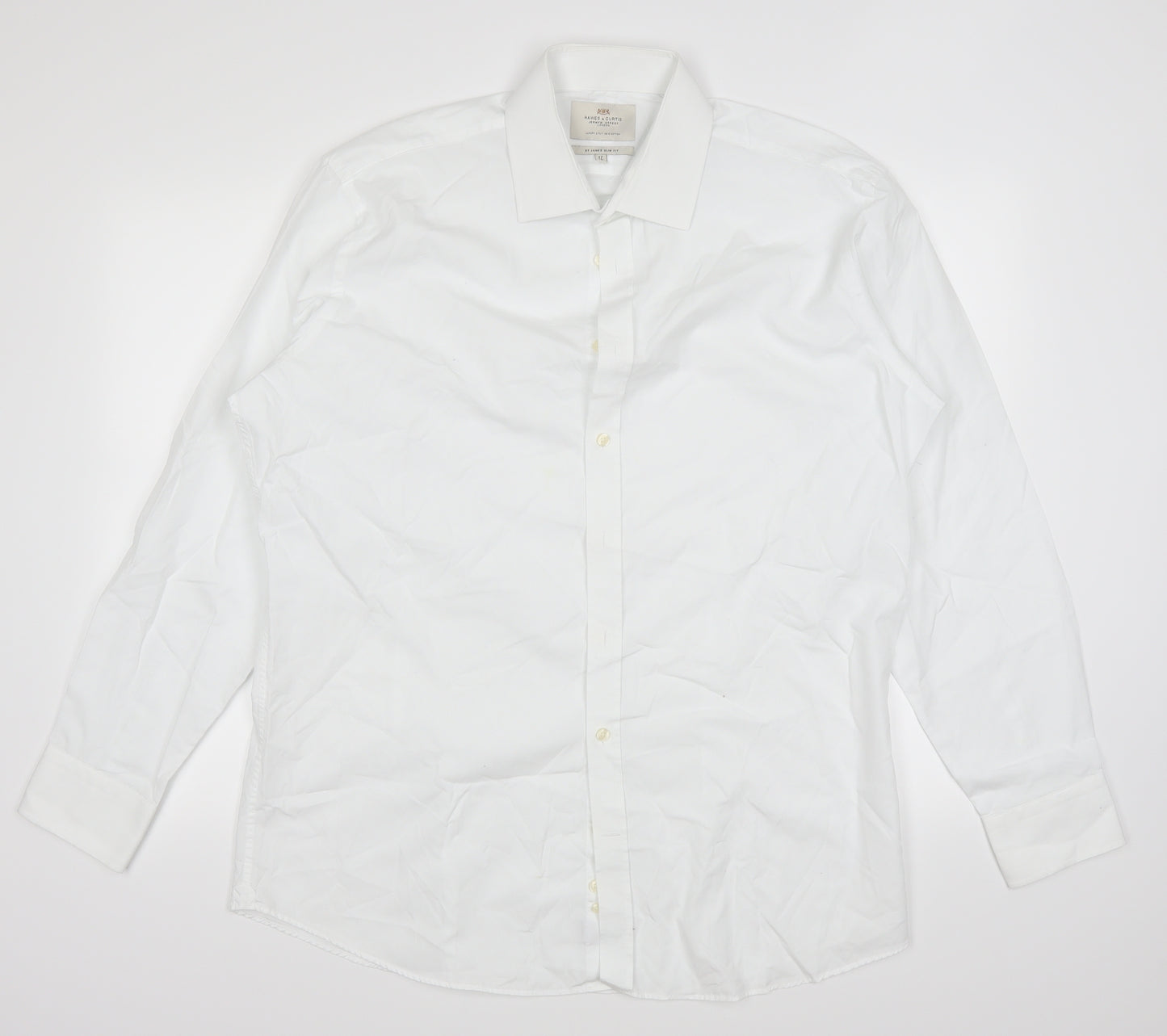 Hawes & Curtis Mens White    Dress Shirt Size 36