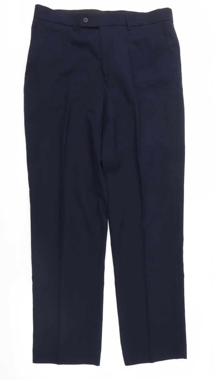 Henley & Knight Mens Blue Trousers Size 34 in
