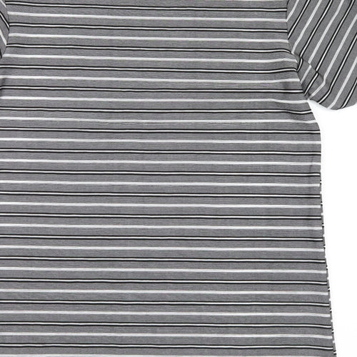 vivichi Mens Grey Striped   T-Shirt Size M