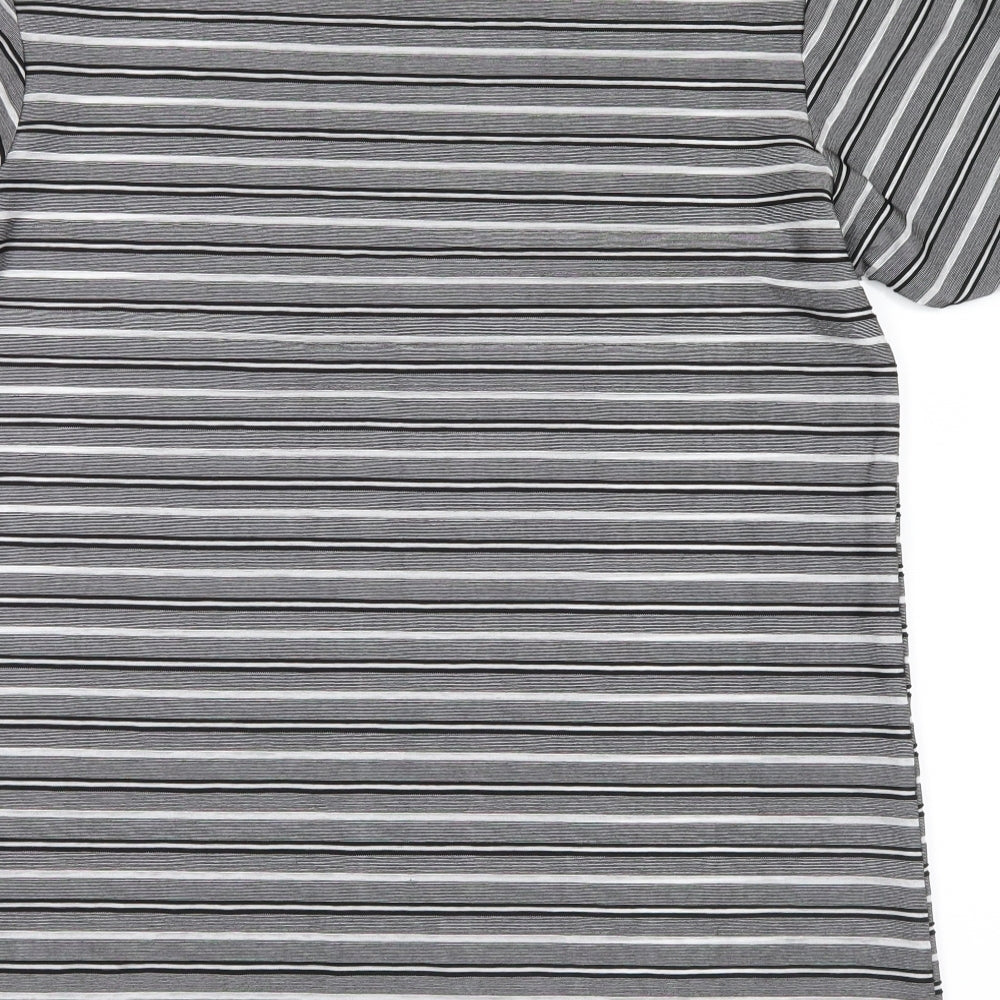 vivichi Mens Grey Striped   T-Shirt Size M