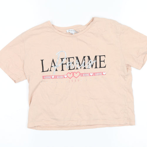 Primark Girls Pink   Cropped T-Shirt Size 9-10 Years  - paris las femme