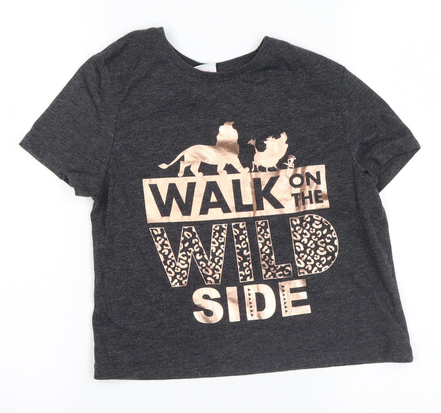 Disney Girls Grey   Basic T-Shirt Size 9-10 Years  - the lion king