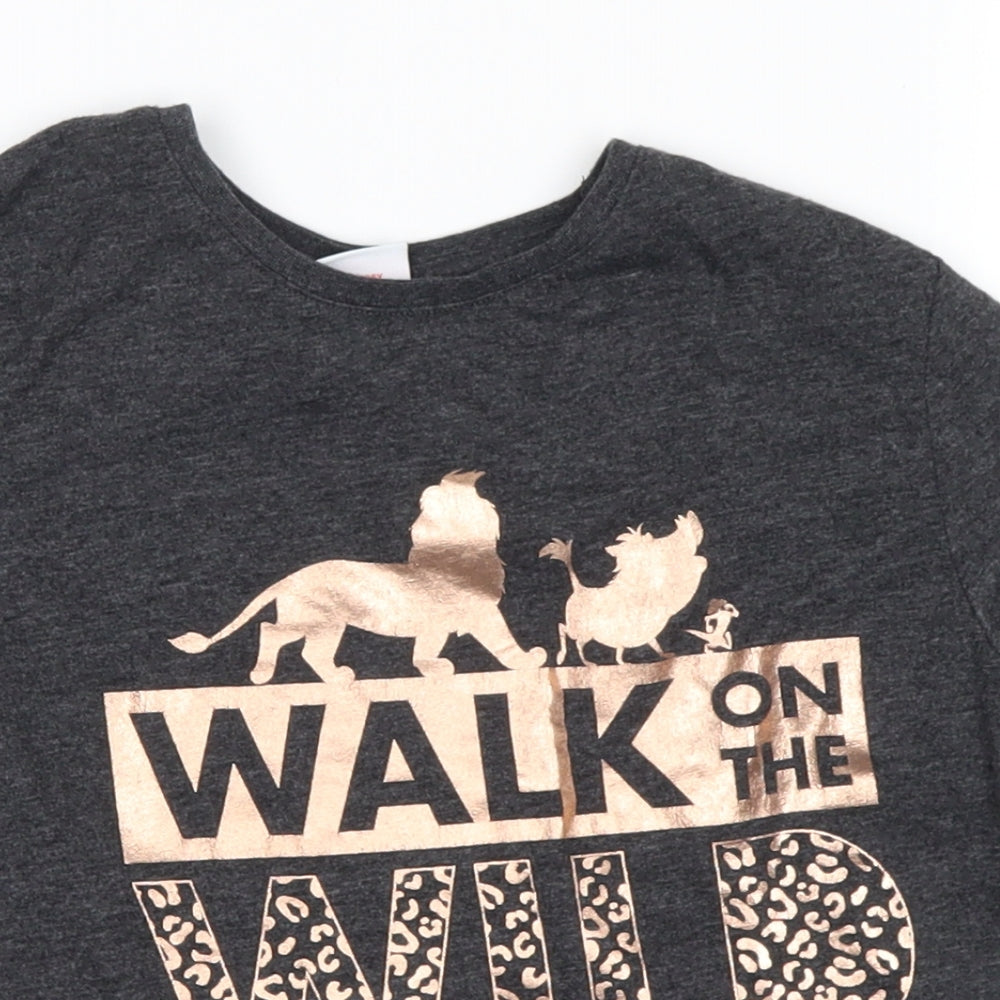 Disney Girls Grey   Basic T-Shirt Size 9-10 Years  - the lion king