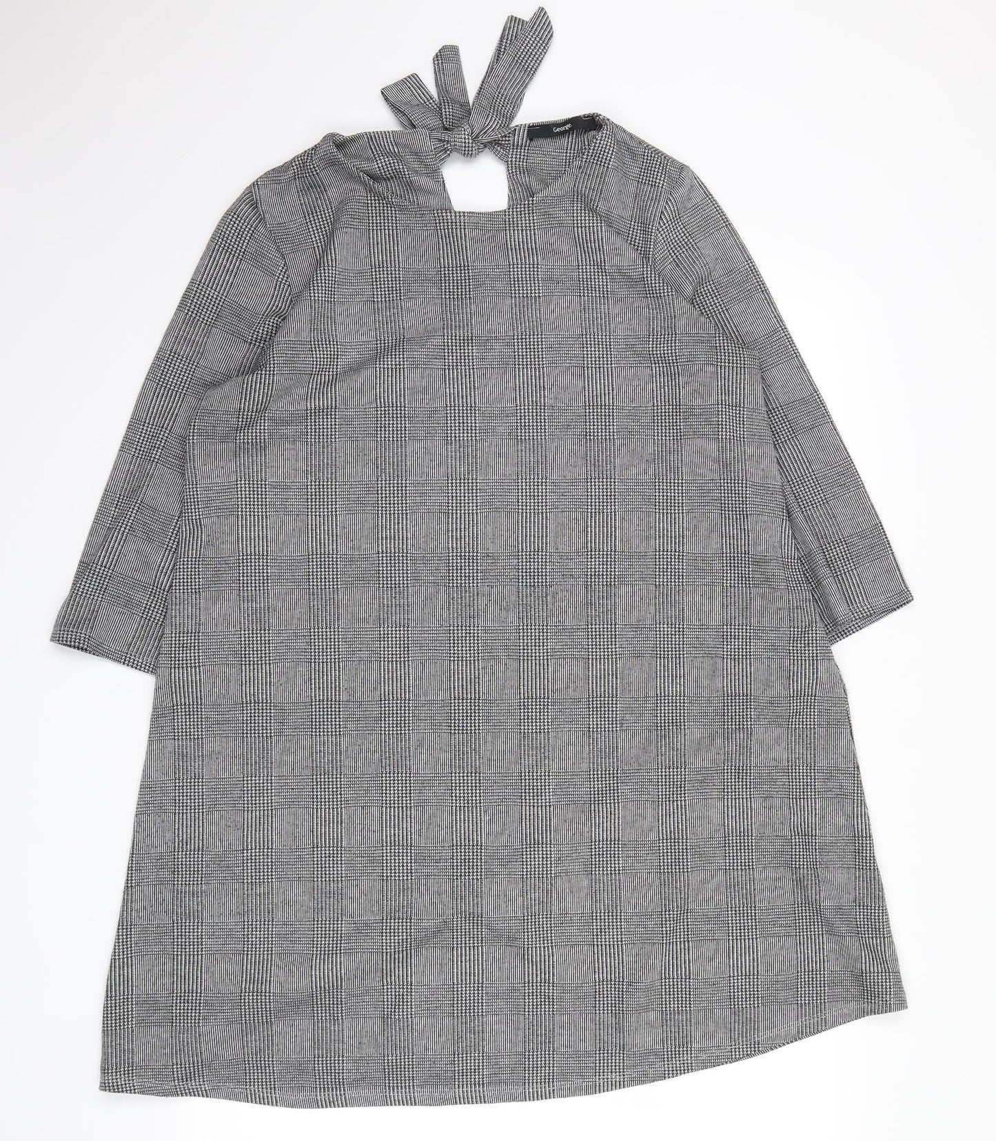 George Womens Grey Check  Shirt Dress  Size 14