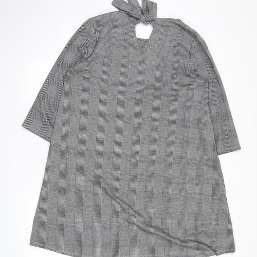 George Womens Grey Check  Shirt Dress  Size 14