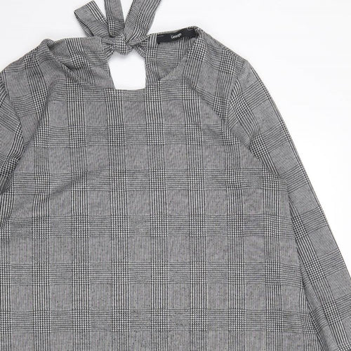 George Womens Grey Check  Shirt Dress  Size 14