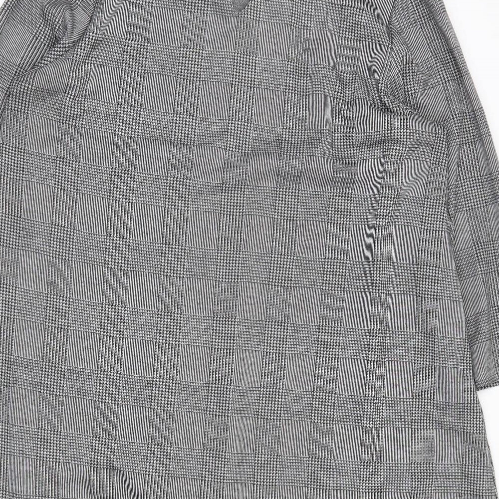 George Womens Grey Check  Shirt Dress  Size 14