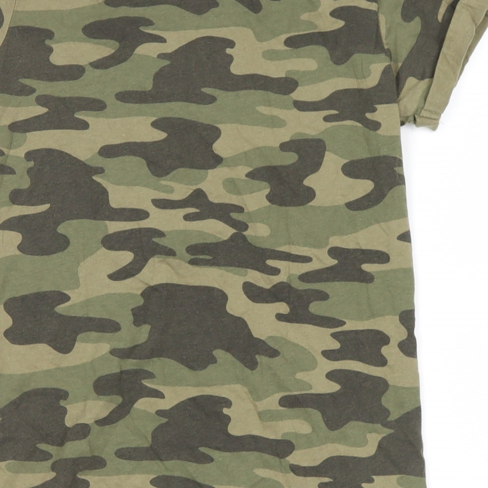 Primark Girls Grey Camouflage  Basic T-Shirt Size 10-11 Years  - gold heart